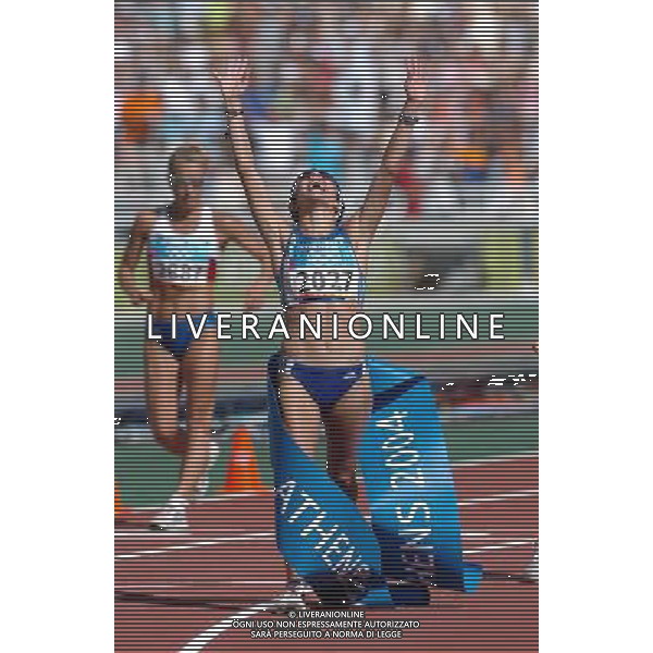 OLIMPIADI DI ATENE 23/08/2004 MARCIA 20 Km Femminile nella foto tsoumeleka athanasia medaglia d\'oro foto marco luzzani/ag aldo liverani