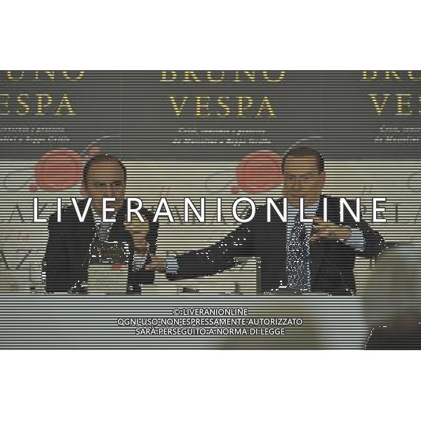 Silvio Berlusconi alla presentazione dell\'ultimo libro di Bruno Vespa, \'Il palazzo e la piazza\' a Roma 12/12/2012 ©Corradetti/Agenzia Aldo Liverani Sas