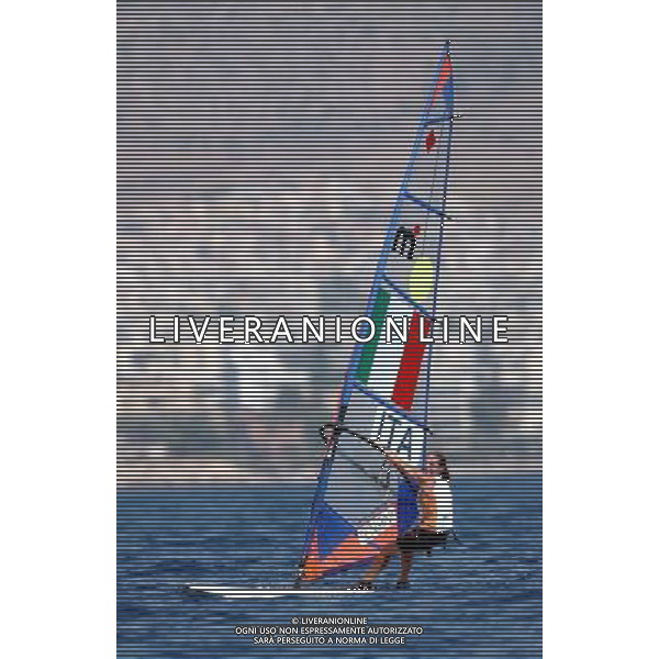 Atene 25-08.2004 olimpiadi 2004 vela classe mistral femminile nella foto Sensini Alessandra ph marco luzzani/ag aldo Liverani s.a.s.