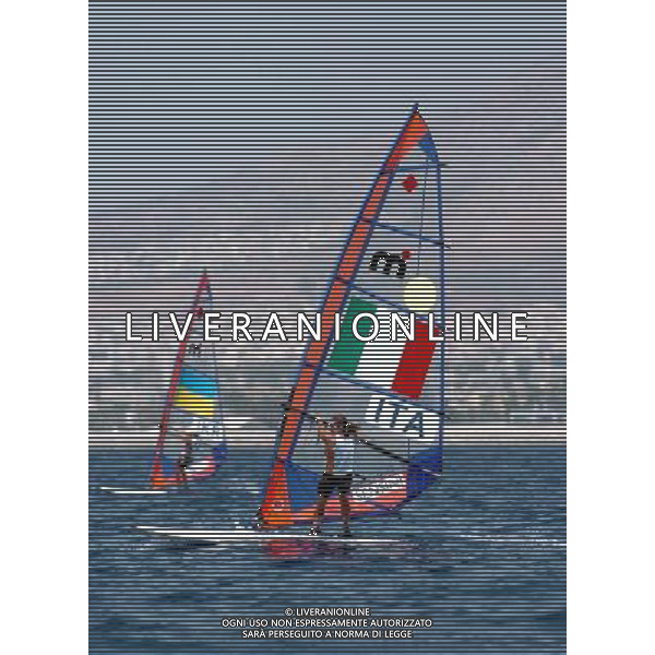 Atene 25-08.2004 olimpiadi 2004 vela classe mistral femminile nella foto Sensini Alessandra ph marco luzzani/ag aldo Liverani s.a.s.