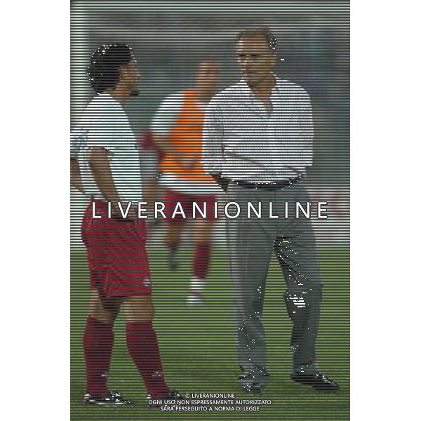 LIVORNO-ASCOLI COPPA ITALIA TIM CUP 22/08/2004 NELLA FOTO: COLOMBA FRANCO CON IGOR PROTTI FOTO BIZZI/AG. ALDO LIVERANI