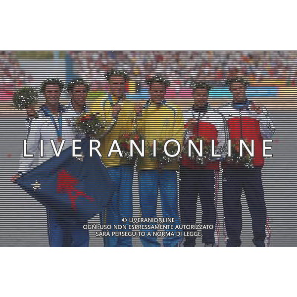 Atene 27-08-2004 Olimpiadi 2004 Canoa K2 1000m Maschile nella foto Antonio Rossi e Beniamino Bonomi argento ph Marco Luzzani/ag aldo Liverani s.a.s.