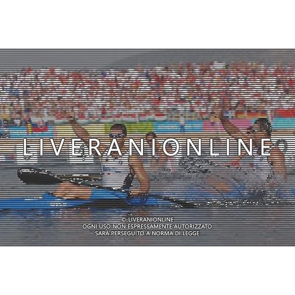 Atene 27-08-2004 Olimpiadi 2004 Canoa K2 1000m Maschile nella foto Antonio Rossi e Beniamino Bonomi argento ph Marco Luzzani/ag aldo Liverani s.a.s.