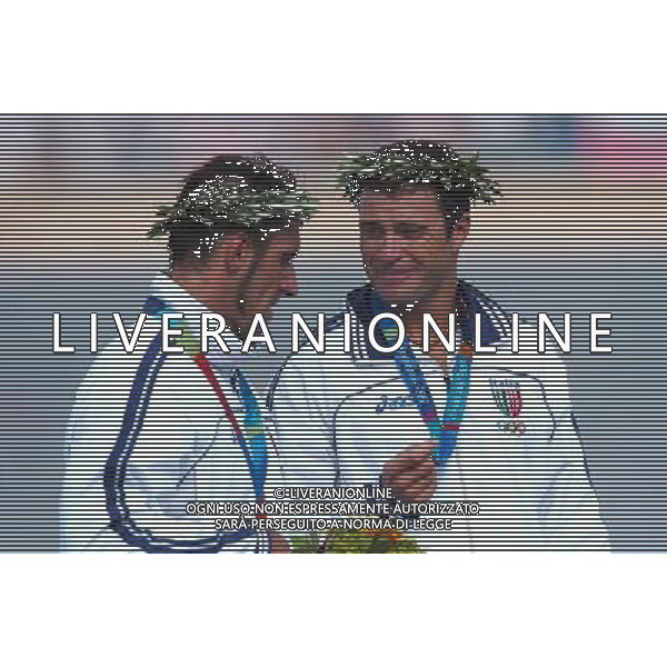 Atene 27-08-2004 Olimpiadi 2004 Canoa K2 1000m Maschile nella foto Antonio Rossi e Beniamino Bonomi argento ph Marco Luzzani/ag aldo Liverani s.a.s.
