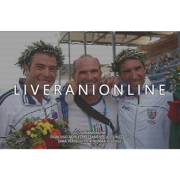 Atene 27-08-2004 Olimpiadi 2004 Canoa K2 1000m Maschile nella foto Antonio Rossi e Beniamino Bonomi argento ph Marco Luzzani/ag aldo Liverani s.a.s.
