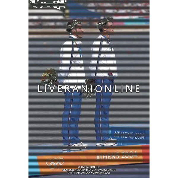 Atene 27-08-2004 Olimpiadi 2004 Canoa K2 1000m Maschile nella foto Antonio Rossi e Beniamino Bonomi argento ph Marco Luzzani/ag aldo Liverani s.a.s.
