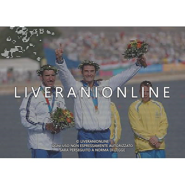 Atene 27-08-2004 Olimpiadi 2004 Canoa K2 1000m Maschile nella foto Antonio Rossi e Beniamino Bonomi argento ph Marco Luzzani/ag aldo Liverani s.a.s.