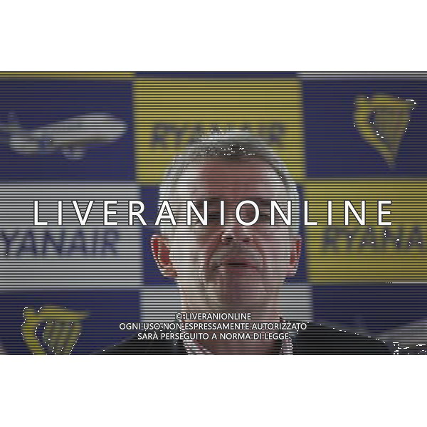 Ryanair\'s CEO Michael O\'Leary speaks during a press conference on Ryanair\'s full year results for the period ended 30 September in the city of London Britain 05 November 2012. Ryanair shares climbed on Monday after the budget carrier boosted its full-year profit guidance on the back of higher fares, lower fuel costs and a jump in passenger numbers over the summer. The low-cost airline, which is awaiting the outcome of a European Commission regulatory probe into its bid for Irish flag carrier Aer Lingus , on Monday reported a 7 per cent year-on-year increase in first-half passenger numbers to 48m. The increase in short-haul passengers in the six months to September 30 pushed up revenues from ó2.7bn to ó3.1bn (£2.5bn), while pre-tax profit rose 9 per cent to ó679m. ©PHOTOSHOT/AGENZIA ALDO LIVERANI SAS - ITALY ONLY - EDITORIAL USE ONLY