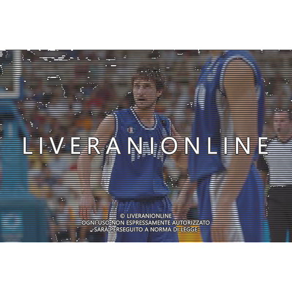 OLIMPIADI DI ATENE 28/08/04 SEMIFINALE DI BASKET ITALIA-LITUANIA NELLA FOTO POZZECCO GINMARCO PH MARCO LUZZANI/AG.ALDO LIVERANI