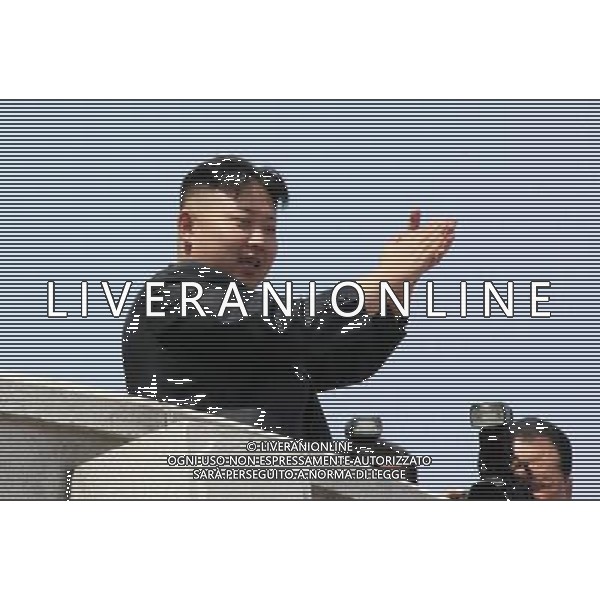 PICTURES OF THE YEAR 2012 FOR INTERNATIONAL NEWS (121227) -- BEIJING, Dec. 27, 2012 () -- Kim Jong Un, leader of the Democratic People\'s Republic of Korea (DPRK), inspects the military parade marking the 100th anniversary of the birth of founding leader Kim Il Sung in Pyongyang, the DPRK, April 15, 2012. (/Zhang Li) (zy) ©Photoshot/AGENZIA ALDO LIVERANI SAS-ITALY ONLY - EDITORIAL USE ONLY