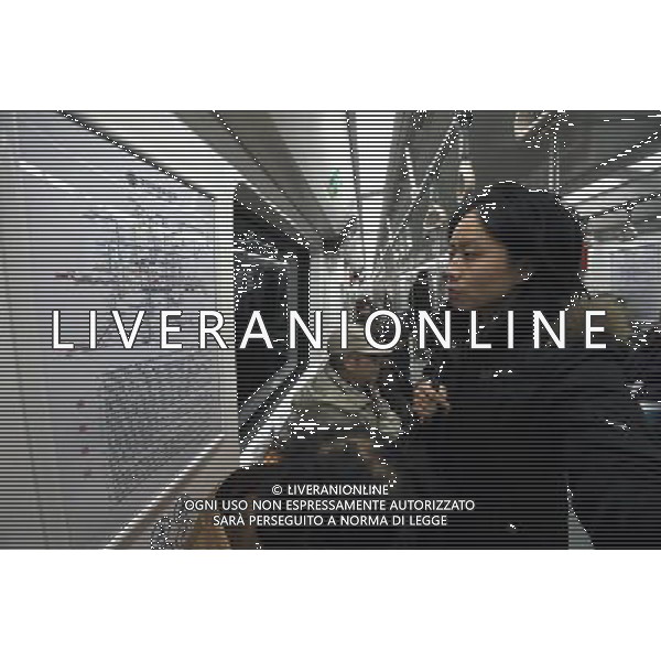 (121230) -- BEIJING, Dec. 30, 2012 () -- A citizen views the subway map on a train of the newly-opened subway line 6, in Beijing, capital of China, Dec. 30, 2012. Beijing put four subway lines into operation on Sunday, part of the city\'s efforts to expand rail transit to ease severe traffic congestion. The new lines bring the number of subway lines in Beijing to 16, with a total length of 442 kilometers, according to authorities. (/Wan Xiang) (zc) ©Photoshot/AGENZIA ALDO LIVERANI SAS-ITALY ONLY - EDITORIAL USE ONLY