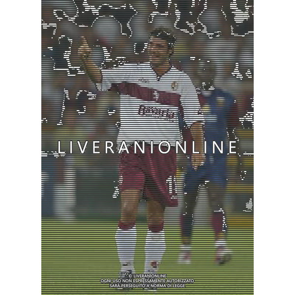 genova 30/08/2004 coppa italia genoa - torino nella foto Marazzina Massimo esulta per il 1-2 ag.Aldo Liverani-Venezia 