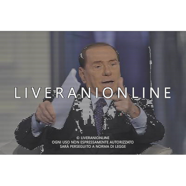 ROMA TRASMISSIONE TELEVISIVA PORTA A PORTA 09/01/2013 NELLA FOTO SILVIO BERLUSCONI FOTO FABRIZIO CORRADETTI-AG ALDO LIVERANI S A S 