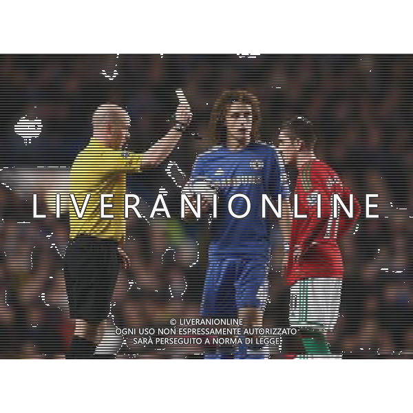 Swansea City\'s Pablo Hernandez is shown a yellow card by Referee Andy Taylor Football - Football - Capital One Cup Semi-Final - Chelsea v Swansea City - Wednesday 9th January 2013 - Stamford Bridge - London © CameraSport - 43 Linden Ave. Countesthorpe. Leicester. England. LE8 5PG - Tel: +44 (0) 116 277 4147 - admin@camerasport.com - www.camerasport.com AG ALDO LIVERANI S A S ONLY ITALY