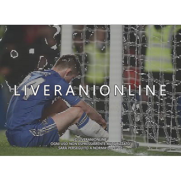 Dejected Chelsea\'s Gary Cahill Football - Football - Capital One Cup Semi-Final - Chelsea v Swansea City - Wednesday 9th January 2013 - Stamford Bridge - London © CameraSport - 43 Linden Ave. Countesthorpe. Leicester. England. LE8 5PG - Tel: +44 (0) 116 277 4147 - admin@camerasport.com - www.camerasport.com AG ALDO LIVERANI S A S ONLY ITALY