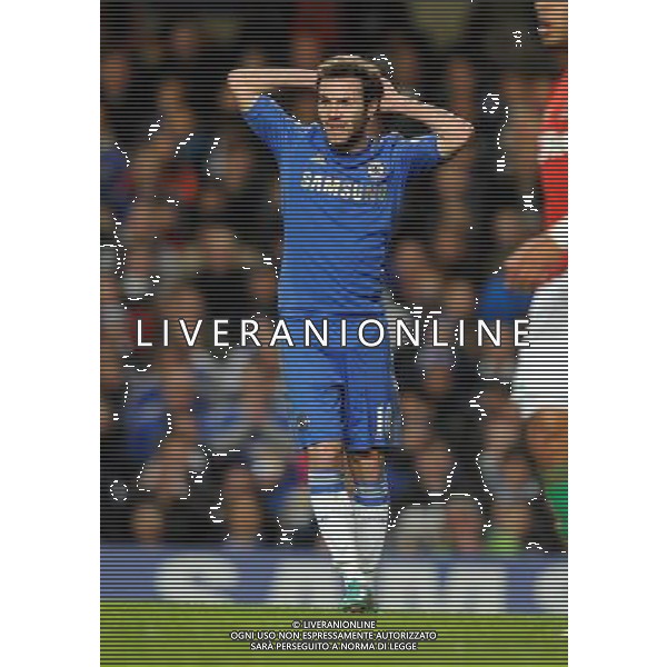 An Unhappy Juan Mata Chelsea 2012/13 Chelsea V Swansea City (0-2) 09/01/13 The Capital One Cup Semi Final 1st Leg Photo: Robin Parker Fotosports International ©photoshot/AGENZIA ALDO LIVERANI SAS - ITALY ONLY - EDITORIAL USE ONLY