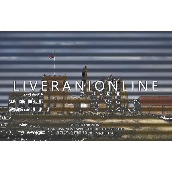 FILE - Human bones have been exposed at a church graveyard in Whitby after a landslide took away part of the cliff. St Mary\'s was founded around AD1110 and provided the inspiration for a scene in Bram Stoker\'s horror novel Dracula St Mary s Parish Church and St Hilda s Abbey ©Photoshot/AGENZIA ALDO LIVERANI SAS-ITALY ONLY - EDITORIAL USE ONLY