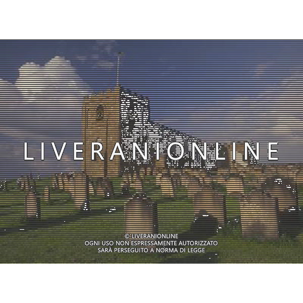 FILE - Human bones have been exposed at a church graveyard in Whitby after a landslide took away part of the cliff. St Mary\'s was founded around AD1110 and provided the inspiration for a scene in Bram Stoker\'s horror novel Dracula St Mary\'s Parish Church ©Photoshot/AGENZIA ALDO LIVERANI SAS-ITALY ONLY - EDITORIAL USE ONLY