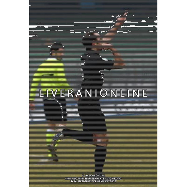 MONZA (MB) 13/1/2013 CAMPIONATO NAZIONALE LEGA PRO 2a DIVISIONE 2012/2013 MONZA BRIANZA vs RIMINI NELLA FOTO ROBERTO ROSINI ESULTA DOPO L\' 1-0 FOTO ROMANO/AG ALDO LIVERANI