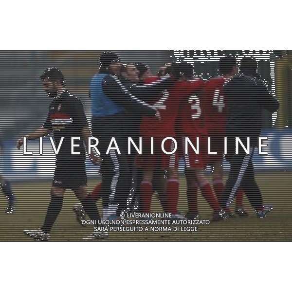 MONZA (MB) 13/1/2013 CAMPIONATO NAZIONALE LEGA PRO 2a DIVISIONE 2012/2013 MONZA BRIANZA vs RIMINI NELLA FOTO LA DELUSIONE DI RICCARDO TADDEI FOTO ROMANO/AG ALDO LIVERANI