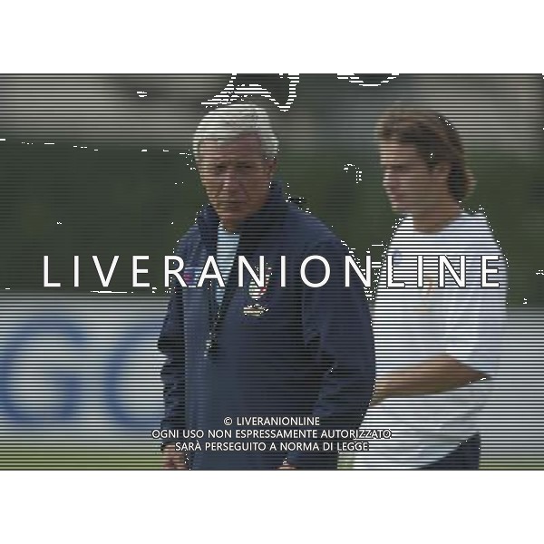 COVERCIANO 31/08/2004 ALLENAMENTO NAZIONALE ITALIA CALCIO NELLA FOTO LIPPI MARCELLO allenatore FOTO FILIPPO VENEZIA AG ALDO LIVERANI