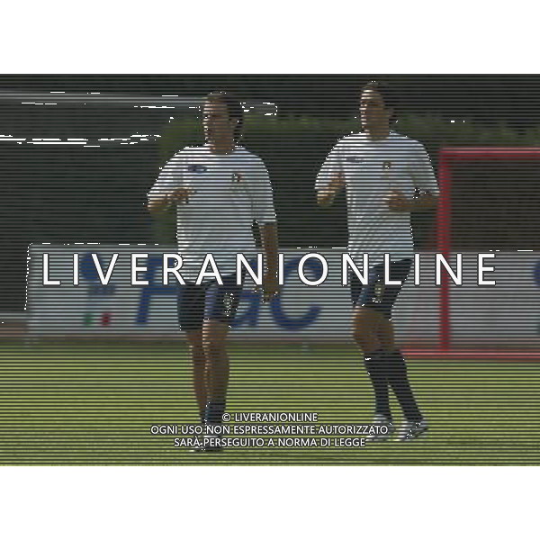 COVERCIANO 31/08/2004 ALLENAMENTO NAZIONALE ITALIA CALCIO NELLA FOTO GILARDINO ALBERTO E TONI LUCA FOTO FILIPPO VENEZIA AG ALDO LIVERANI