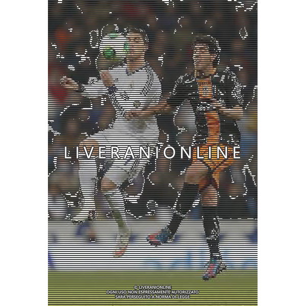 Real Madrid\'s Cristiano Ronaldo and Valencia\'s Dani Parejo during spanish King\'s Cup match on january 15th 2013. Photo: Cesar Cebolla / ALFAQUI AG ALDO LIVERANI S A S ONLY ITALY