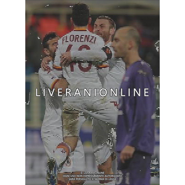 Coppa Italia TIM Cup 2012/2013 Quarti di Finale Firenze - 16.01.2013 Fiorentina-Roma Nella Foto:esultanza finale castan de rossi florenzi /Ph.Vitez-Ag. Aldo Liverani