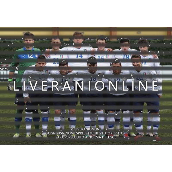Triangolare Nazionale U19-U20-U21 Firenze - 16.01.2013 Nella Foto:U21 Squadra Formazione Fabbrini Diego,Leali Nicola,Fiamozzi Riccardo,Romagnoli SImone,Regini Vasco,Sabelli Stefano,Caprari Gianluca,Piscitella Giammario,Baselli Daniele,Bertolacci Andrea,Zaza Simone /Ph.Vitez-Ag. Aldo Liverani