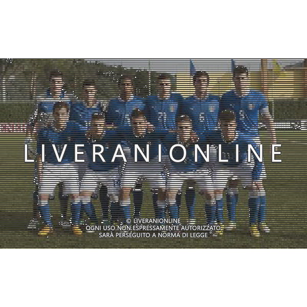 Gara Amichevole Nazionali U17 Firenze - 23.01.2013 Italia-Spagna Nella Foto:Italia Squadra Formazione U17 Scuffet,Mulas,Calabresi,Capradossi,Dimarco,Palmiero,Pugliese,PiÃ¹,Tutino,Fabbro,Cerri /Ph.Vitez-Ag. Aldo Liverani