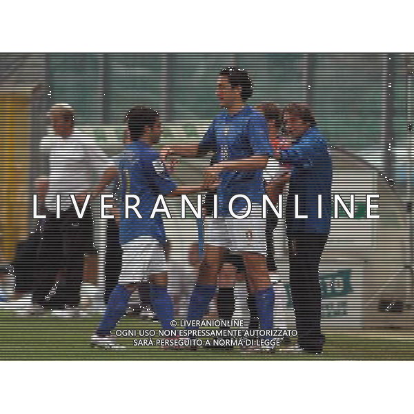 PALERMO 04/09/04 QUALIFICAZIONI MONDIALI 2006 ITALIA-NORVEGIA NELLA FOTO IL CAMBIO TRA MICCOLI FABRIZIO E TONI LUCA PH GIGI ARCAINI/AG.ALDO LIVERANI