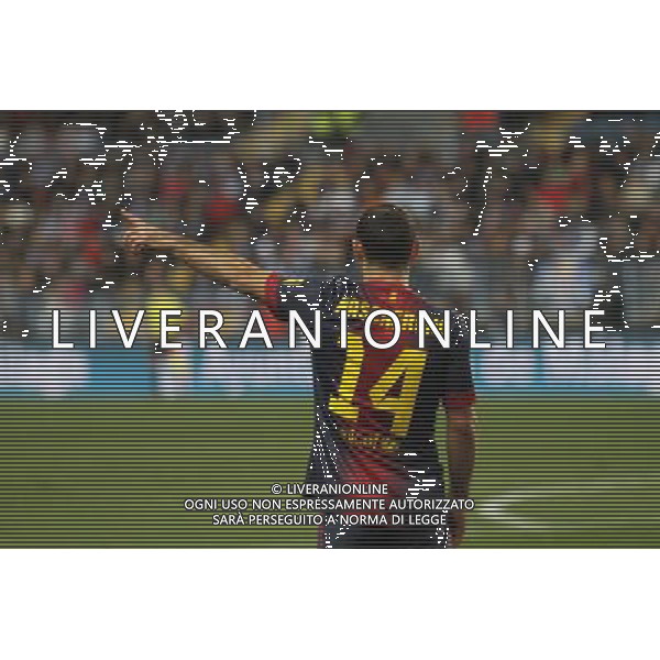 (130125) -- MALAGA, Jan. 25, 2013 () -- Barcelona\'s Javier Mascherano gestures during the Spanish King\'s Cup quarterfinal second leg soccer match against Malaga held at Rosaleda stadium in Malaga, Spain, on Jan. 24, 2013. Barcelona won 4-2. (/) ©photoshot/AGENZIA ALDO LIVERANI SAS - ITALY ONLY - MALAGA VS BARCELLONA partita dei quarti di finale della Coppa del re presso Rosaleda stadio a Malaga, in Spagna, 24 gennaio 2013. Il Barcellona ha vinto 4-2. 