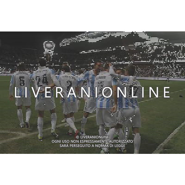 (130125) -- MALAGA, Jan. 25, 2013 () -- Malaga\'s players celebrate scoring against Barcelona during their Spanish King\'s Cup quarterfinal second leg soccer match held at Rosaleda stadium in Malaga, Spain, on Jan. 24, 2013. Barcelona won 4-2. (/) ©photoshot/AGENZIA ALDO LIVERANI SAS - ITALY ONLY - MALAGA VS BARCELLONA partita dei quarti di finale della Coppa del re presso Rosaleda stadio a Malaga, in Spagna, 24 gennaio 2013. Il Barcellona ha vinto 4-2. 