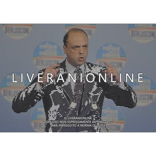 Il presidente Silvio Berlusconi e il segretario politico Angelino Alfano incontrano tutti i candidati del Popolo della Liberta\' alle prossime elezioni politiche presso la Sala Capranica a Roma, 25 gennaio 2013 ©Corradetti/AGENZIA ALDO LIVERANI SAS
