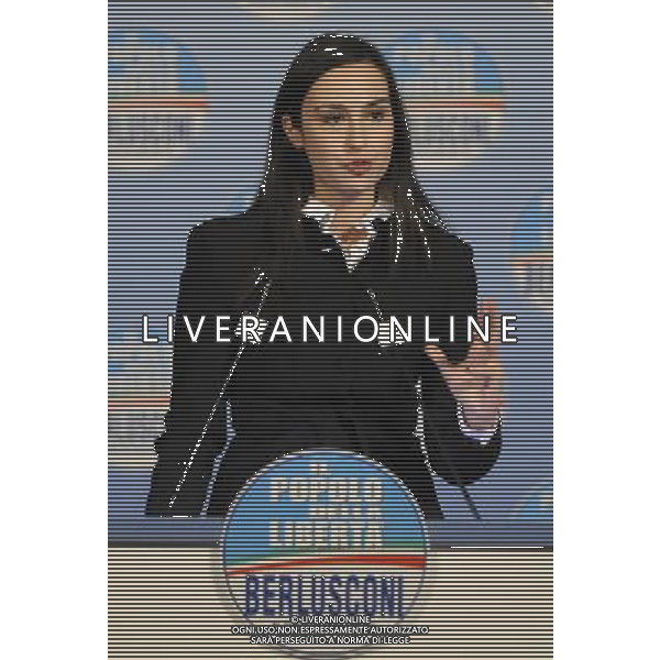 Il presidente Silvio Berlusconi e il segretario politico Angelino Alfano incontrano tutti i candidati del Popolo della Liberta\' alle prossime elezioni politiche presso la Sala Capranica a Roma, 25 gennaio 2013 ©Corradetti/AGENZIA ALDO LIVERANI SAS