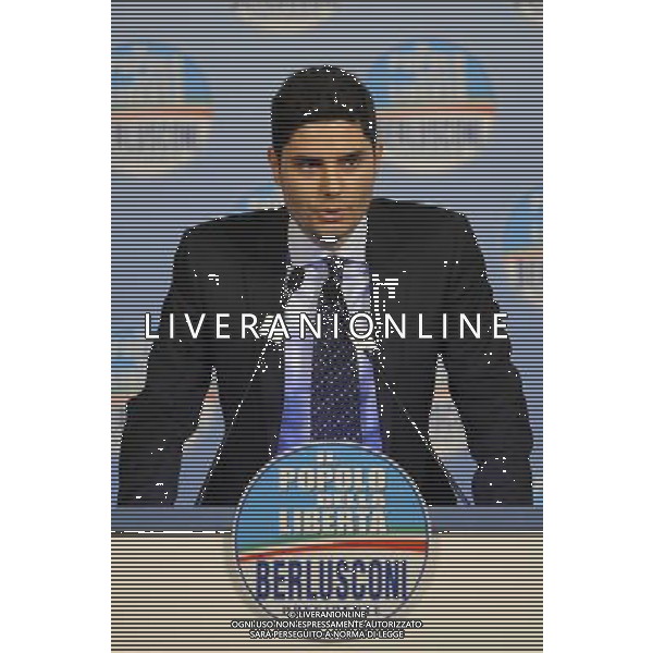 Il presidente Silvio Berlusconi e il segretario politico Angelino Alfano incontrano tutti i candidati del Popolo della Liberta\' alle prossime elezioni politiche presso la Sala Capranica a Roma, 25 gennaio 2013 ©Corradetti/AGENZIA ALDO LIVERANI SAS