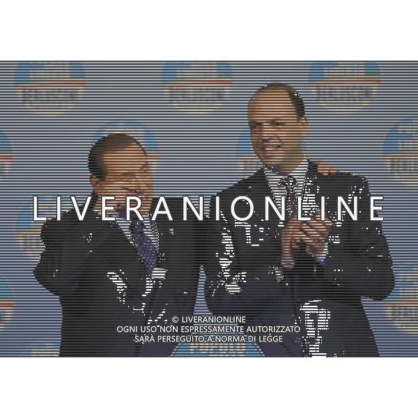 Il presidente Silvio Berlusconi e il segretario politico Angelino Alfano incontrano tutti i candidati del Popolo della Liberta\' alle prossime elezioni politiche presso la Sala Capranica a Roma, 25 gennaio 2013 ©Corradetti/AGENZIA ALDO LIVERANI SAS