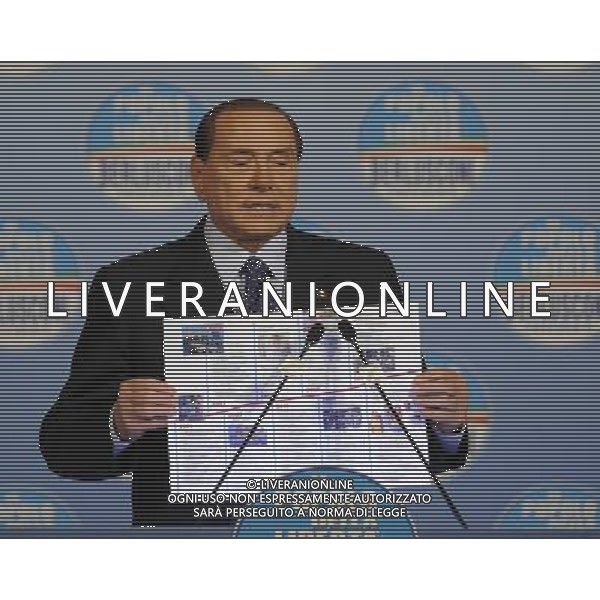 Il presidente Silvio Berlusconi e il segretario politico Angelino Alfano incontrano tutti i candidati del Popolo della Liberta\' alle prossime elezioni politiche presso la Sala Capranica a Roma, 25 gennaio 2013 ©Corradetti/AGENZIA ALDO LIVERANI SAS