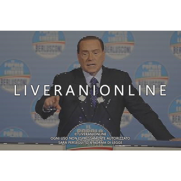 Il presidente Silvio Berlusconi e il segretario politico Angelino Alfano incontrano tutti i candidati del Popolo della Liberta\' alle prossime elezioni politiche presso la Sala Capranica a Roma, 25 gennaio 2013 ©Corradetti/AGENZIA ALDO LIVERANI SAS