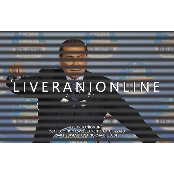 Il presidente Silvio Berlusconi e il segretario politico Angelino Alfano incontrano tutti i candidati del Popolo della Liberta\' alle prossime elezioni politiche presso la Sala Capranica a Roma, 25 gennaio 2013 ©Corradetti/AGENZIA ALDO LIVERANI SAS