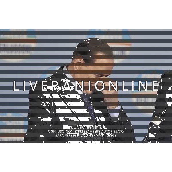 Il presidente Silvio Berlusconi e il segretario politico Angelino Alfano incontrano tutti i candidati del Popolo della Liberta\' alle prossime elezioni politiche presso la Sala Capranica a Roma, 25 gennaio 2013 ©Corradetti/AGENZIA ALDO LIVERANI SAS