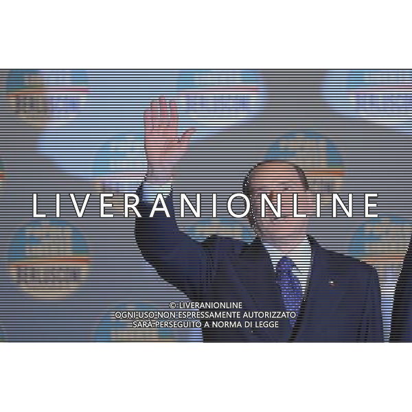 Il presidente Silvio Berlusconi e il segretario politico Angelino Alfano incontrano tutti i candidati del Popolo della Liberta\' alle prossime elezioni politiche presso la Sala Capranica a Roma, 25 gennaio 2013 ©Corradetti/AGENZIA ALDO LIVERANI SAS