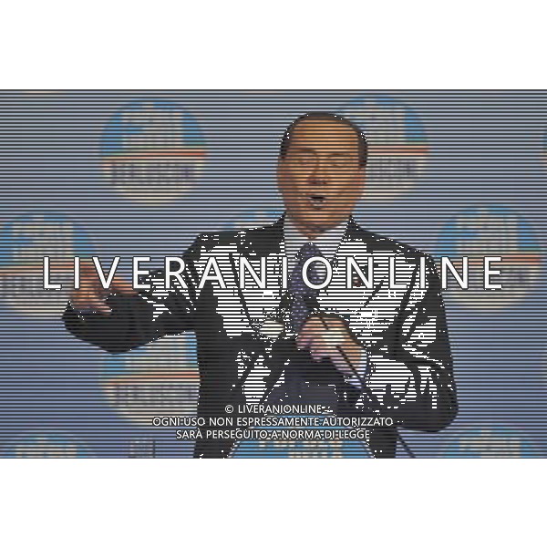 Il presidente Silvio Berlusconi e il segretario politico Angelino Alfano incontrano tutti i candidati del Popolo della Liberta\' alle prossime elezioni politiche presso la Sala Capranica a Roma, 25 gennaio 2013 ©Corradetti/AGENZIA ALDO LIVERANI SAS