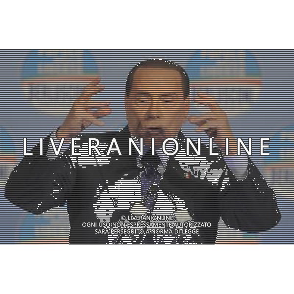 Il presidente Silvio Berlusconi e il segretario politico Angelino Alfano incontrano tutti i candidati del Popolo della Liberta\' alle prossime elezioni politiche presso la Sala Capranica a Roma, 25 gennaio 2013 ©Corradetti/AGENZIA ALDO LIVERANI SAS