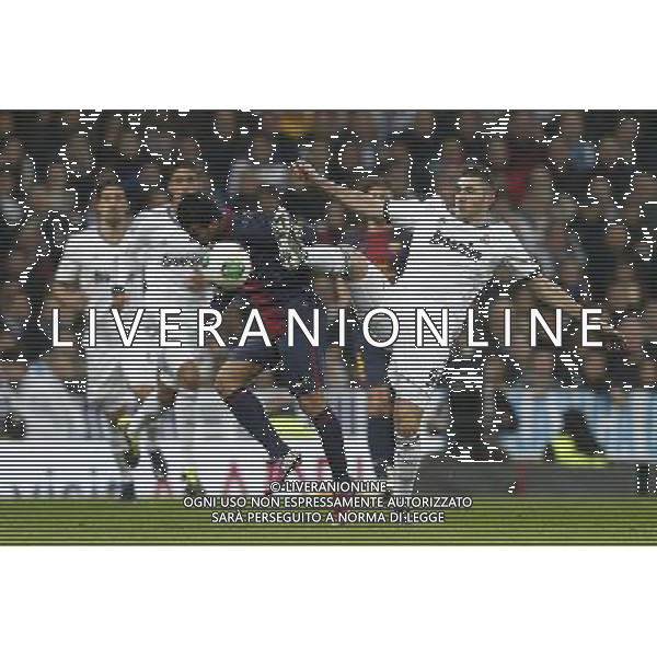 Real Madrid\'s Karim Benzema and FC Barcelona\'s Pedro Rodriguez during spanish Kings Cup match on January 30th 2013. Photo: Cid-Fuentes Cebolla / ALFAQUI AG ALDO LIVERANI S A S ONLY ITALY