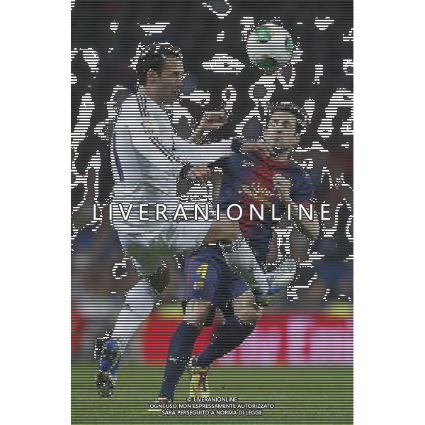 Real Madrid\'s Ricardo Carvalho and FC Barcelona\'s Cesc Fabregas during spanish Kings Cup match on January 30th 2013. Photo: Cid-Fuentes Cebolla / ALFAQUI AG ALDO LIVERANI S A S ONLY ITALY