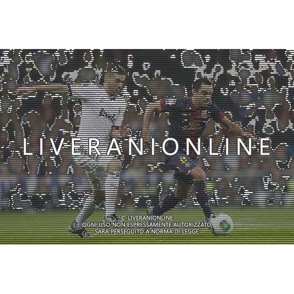 Real Madrid\'s Karim Benzema and FC Barcelona\'s Xavi Hernandez during spanish Kings Cup match on January 30th 2013. Photo: Cid-Fuentes Cebolla / ALFAQUI AG ALDO LIVERANI S A S ONLY ITALY