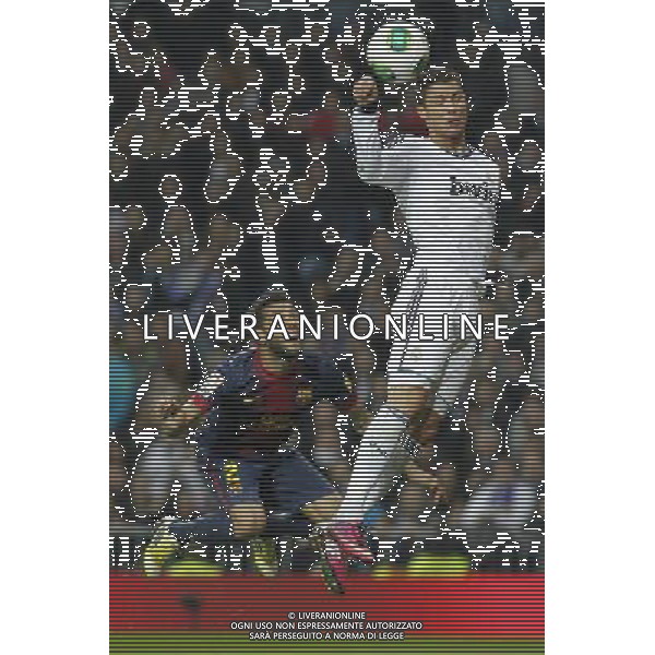 Real Madrid\'s Cristiano Ronaldo and FC Barcelona\'s Daniel Alves during spanish Kings Cup match on January 30th 2013. Photo: Cid-Fuentes Cebolla / ALFAQUI AG ALDO LIVERANI S A S ONLY ITALY