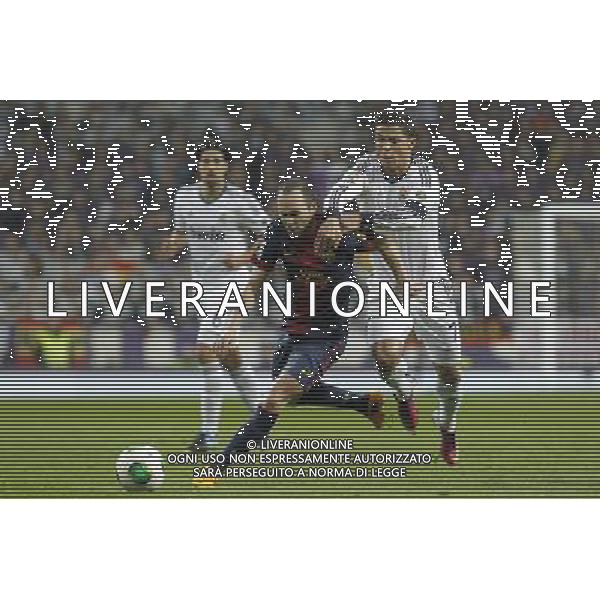 Real Madrid\'s Cristiano Ronaldo and FC Barcelona\'s Andres Iniesta during spanish Kings Cup match on January 30th 2013. Photo: Cid-Fuentes Cebolla / ALFAQUI AG ALDO LIVERANI S A S ONLY ITALY