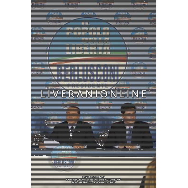 Conferenza stampa nella sede del PDL di Via dell\'Umilta\' a Roma 01/02/2013 nella foto Silvio Berlusconi ©Corradetti/AGENZIA ALDO LIVERANI SAS